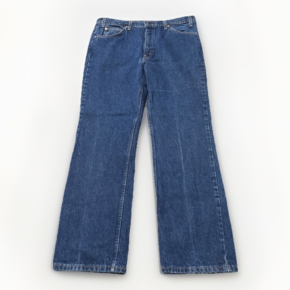 VTG Levis 517 Jeans Mens 36x30 (Fits 35x29) Blue Denim Bootcut Orange Tab USA